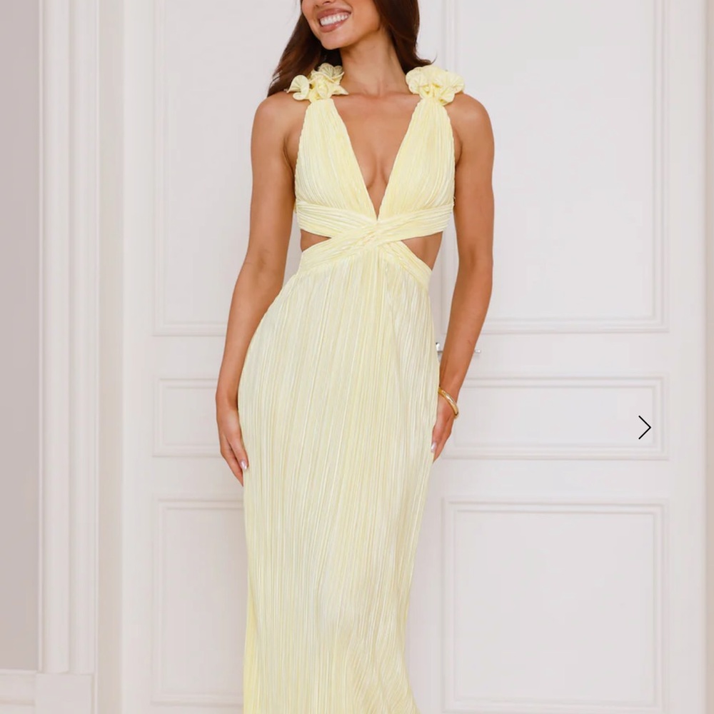 Hello Molly Light Yellow Cutout Dress